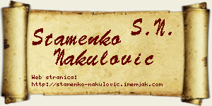 Stamenko Nakulović vizit kartica